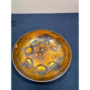 Vintage Edwards Star Original Enamel Copper Art Bowl For Gumps San Francisco